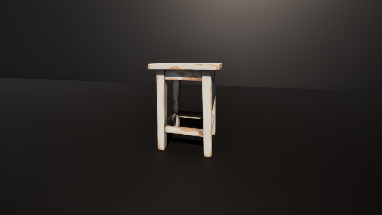 Painted Wooden Stool